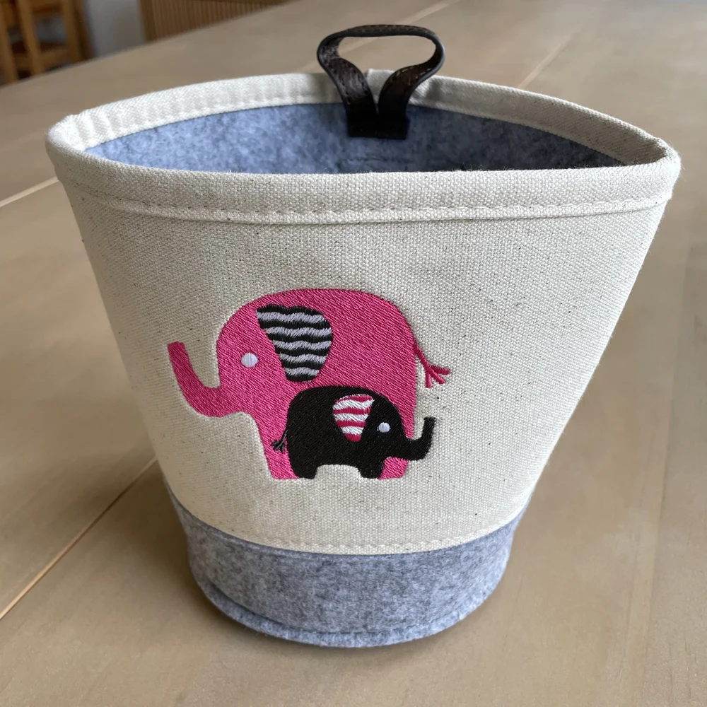 Thirty-One Elephant Embroidered Hanging Dreamkeeper Mini‎ Storage Bin